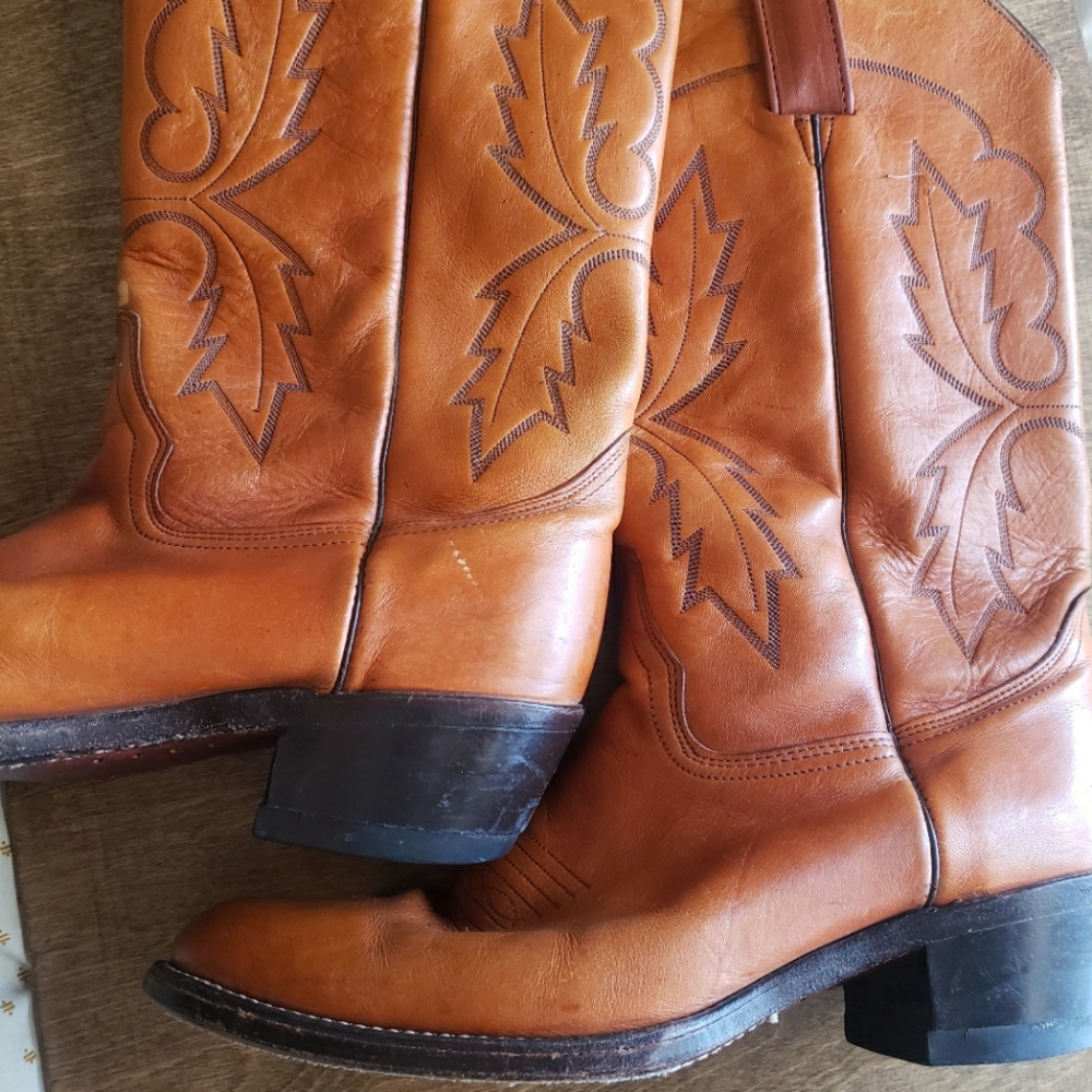 Vintage Orange Cowboy Boots